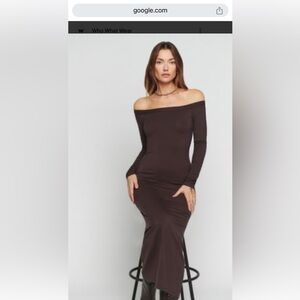 Reformation brown strapless dress